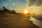 Zipolite beach at sunrise, Pacific coast of Mexico