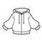 Zipped jersey sport jacket outline for coloring on a white