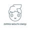 Zipped mouth emoji vector line icon, linear concept, outline sign, symbol