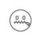 Zipped mouth smiley outline icon