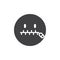 Zipped mouth smiley vector icon