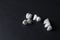 Zircon dentures on a black background - Ceramic veneers - lumineers