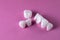 Zircon dentures on a pink background - Ceramic veneers - lumineers