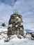 Zlatoust, Chelyabinsk region, Russia, January, 19, 2020. Mining Park named after P. P. Bazhov on Red hill in the winter. Stone flo