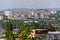 Zlin skyline with segment of southern slopes prefab housing estate, Moravia, Czech Republic