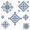 Zmijanje folk art embroidery style vector design elements set - traditional cross stitch from Bosnia and Herzegovina called Zmijan