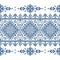 Zmijanjski vez cross stitch style vector seamless pattern - traditional textile or fabric folk art print background inspired by cr