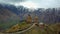 Zminda Sameba Pilgrimage Church, High Caucasus, In Clouds, Stepanzminda, Georgia