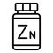 Zn jar capsule icon outline vector. Zinc element