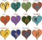 Zodiac 3d signs in 3d hearts