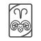 Zodiac aries esoteric tarot prediction card line style icon