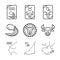 Zodiac astrology horoscope calendar constellation taurus leo aquarium icons collection line style