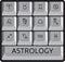 Zodiac astrology signs keyboard button set