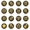 Zodiac astrology signs on vector button set