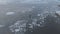 Zodiac boat sail at Vernadsky station aerialview