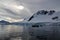 Zodiac boats near Antartica