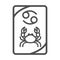Zodiac cancer esoteric tarot prediction card line style icon