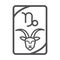 Zodiac capricorn esoteric tarot prediction card line style icon