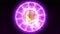 Zodiac circle rotate grow blink circle show all 12 zodiac sign and name purple spark effect