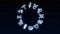 Zodiac circle rotate grow and show all 12 zodiac sign and name and spark background