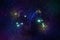 Zodiac constellation Aries in deep space. Zodiac background