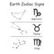 Zodiac earth elements vector signs