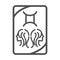 Zodiac gemini esoteric tarot prediction card line style icon