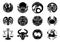 Zodiac horoscope astrology star signs symbols set