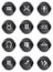 Zodiac Horoscope Icons - Black Round