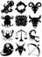 Zodiac Horoscope Icons - black and white