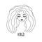 Zodiac illustration of the horoscope sign Virgo as a beautiful girl. Vector art. modern illustration in the linart style