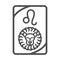 Zodiac leo esoteric tarot prediction card line style icon