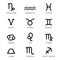 Zodiac outline stylized sign Horoscope icon Logo Vector design