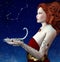 Zodiac series - Scorpio as a beautiful redhead woman