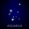 Zodiac sign of Aquarius, constellation in cosmic night sky