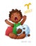 Zodiac sign Aries. Horoscope Sign Aries. African Americam child enjoys playing Sheep. Wake up Baby