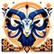 Zodiac sign Capricorn. Goat head. Vector illustration. Generative AI