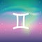 Zodiac sign gemini horoscope in colorful starry sky