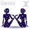 Zodiac sign Gemini stencil