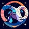 Zodiac sign Goat. Vector illustration of the zodiac sign. Generative AI