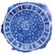 Zodiac sign in Horoscope circle.Blue watercolor