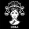 Zodiac sign Libra. Fantastic princess, animation portrait.