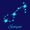 Zodiac sign Scorpio on against the background of the starry sky