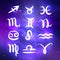 Zodiac signs glowing collection