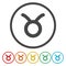 Zodiac signs. Set of simple round zodiac icons - for web and print. Zodiak signs.