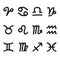 Zodiac signs symbols sketchy vector icons