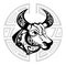 Zodiac signs - Taurus. Tattoo design.