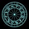 Zodiac signs. Zodiacal round. Aquarius, libra, leo, taurus, cancer, pisces, virgo, capricorn, sagittarius, aries, gemini, scorpio