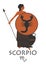 Zodiac in the style of Ancient Greece. Scorpio.