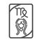 Zodiac virgo esoteric tarot prediction card line style icon